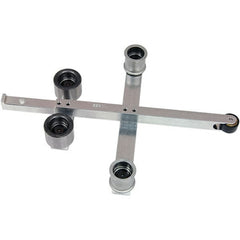 Dynabrade - 3/8" Wide Contact Wheel Assembly Arm - 34" Belt Length x 1/2" Belt Width, Crowned, Rubber, 70" Contact Wheel Diam - Exact Tooling