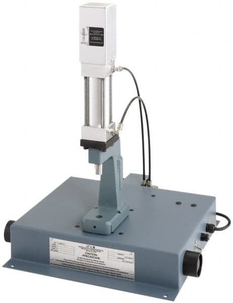JT&M - 3/4" Ram, 2-1/16" Throat Depth, 660 Lb Pneumatic Arbor Press - 5" Max Work Height x 16" Max Work Width, 18.38" Base Width x 16.12" Base Depth - Exact Tooling