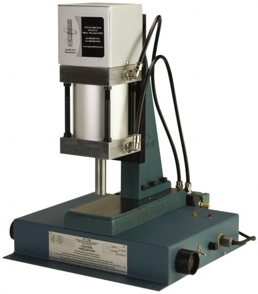 JT&M - 1" Ram, 4-13/16" Throat Depth, 2,350 Lb Pneumatic Arbor Press - 5-3/4" Max Work Height x 14-1/4" Max Work Width, 18.38" Base Width x 18.62" Base Depth - Exact Tooling