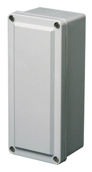 Made in USA - Fiberglass Junction Box Enclosure Screw Flat Cover - NEMA 1, 12, 3R, 4X, 6P, 3-5/8" Wide x 17-11/32" High x 3-9/64" Deep, Chemical & Impact Resistant, Dust-tight & Watertight - Exact Tooling