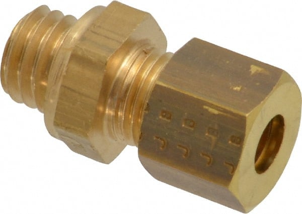 Legris - 6mm OD, Brass Male Connector - 460 Max Working psi, -40 to 210°F, Comp x Metric Thread Ends - Exact Tooling