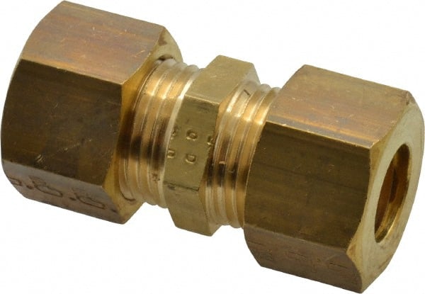 Legris - 12mm OD, Brass Union - 320 Max Working psi, -40 to 210°F, Comp x Comp Ends - Exact Tooling