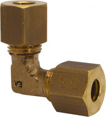 Legris - 6mm OD, Brass Union Elbow - 460 Max Working psi, -40 to 210°F, Comp x Comp Ends - Exact Tooling