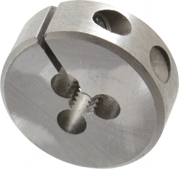 Irwin Hanson - #10-24 UNC Thread, 1" Outside Diam Carbon Steel Round Die - 3/8" Thick, Right Hand Thread, Adjustable - Exact Tooling