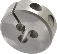 Irwin Hanson - #10-24 UNC Thread, 1" Outside Diam Carbon Steel Round Die - 3/8" Thick, Right Hand Thread, Adjustable - Exact Tooling