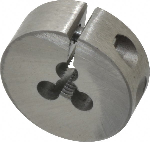 Irwin Hanson - #10-32 UNF Thread, 1" Outside Diam Carbon Steel Round Die - 3/8" Thick, Right Hand Thread, Adjustable - Exact Tooling