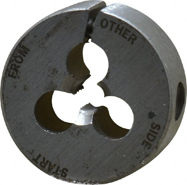 Irwin Hanson - #12-28 UNF Thread, 1" Outside Diam Carbon Steel Round Die - 3/8" Thick, Right Hand Thread, Adjustable - Exact Tooling