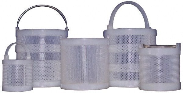 Made in USA - Round Polypropylene Dipping Basket - 1/8" Perforation, 10" Wide - Exact Tooling