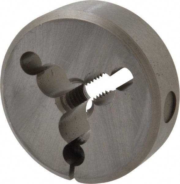 Irwin Hanson - 5/16-18 UNC Thread, 1-1/2" Outside Diam Carbon Steel Round Die - 1/2" Thick, Right Hand Thread, Adjustable - Exact Tooling
