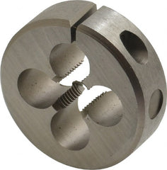 Irwin Hanson - 3/8-24 UNF Thread, 1-1/2" Outside Diam Carbon Steel Round Die - 1/2" Thick, Right Hand Thread, Adjustable - Exact Tooling