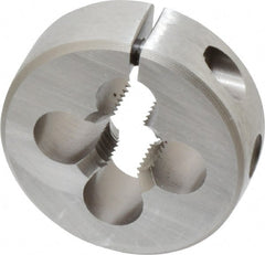 Irwin Hanson - 7/16-20 UNF Thread, 1-1/2" Outside Diam Carbon Steel Round Die - 1/2" Thick, Right Hand Thread, Adjustable - Exact Tooling