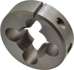 Irwin Hanson - 7/8-14 UNF Thread, 2" Outside Diam Carbon Steel Round Die - 5/8" Thick, Right Hand Thread, Adjustable - Exact Tooling