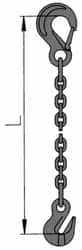 Pewag - 10' Long x 10" Wide, 2,700 Lb Basket Capacity, 2,700 Lb Vertical Capacity, Alloy Steel Web Sling - SSG Chain Sling, 7/32" Diam Chain, Self-Colored, with Grab Hook & Sling Hook - Exact Tooling