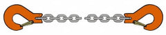 Pewag - 10' Long, 3,500 Lb Basket Capacity, 3,500 Lb Vertical Capacity, Alloy Steel Web Sling - SSS Chain Sling, 9/32" Diam Chain, Silver (Color), with 2 Sling Hooks - Exact Tooling