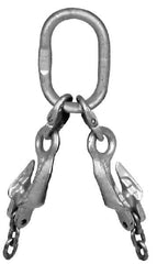 Pewag - 5' Long x 10" Wide, 2,700 Lb Basket Capacity, 2,700 Lb Vertical Capacity, Alloy Steel Web Sling - SOG Chain Sling, 7/32" Diam Chain, Self-Colored, with Grab Hook, Master Link & Shortening Hook - Exact Tooling