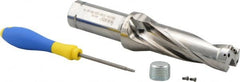 Iscar - 3-3/4" Max Drill Depth, 3xD, 1-1/4" Diam, Indexable Insert Drill - 1-1/4" Shank Diam, Straight Shank - Exact Tooling