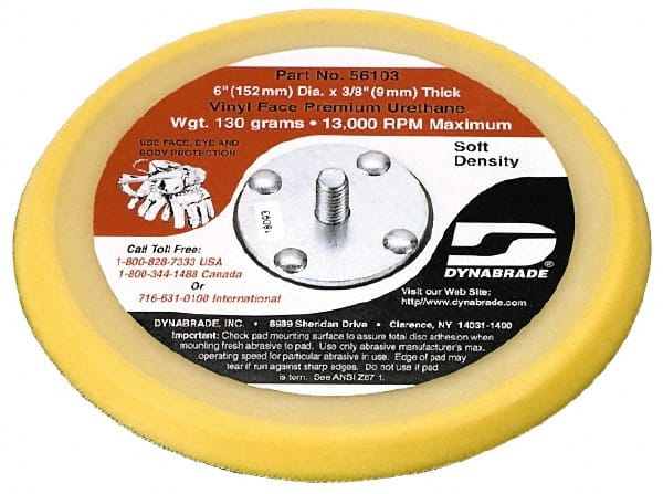 Dynabrade - 3-1/2" Diam Hook & Loop Disc Backing Pad - Medium Density, 13,000 RPM - Exact Tooling