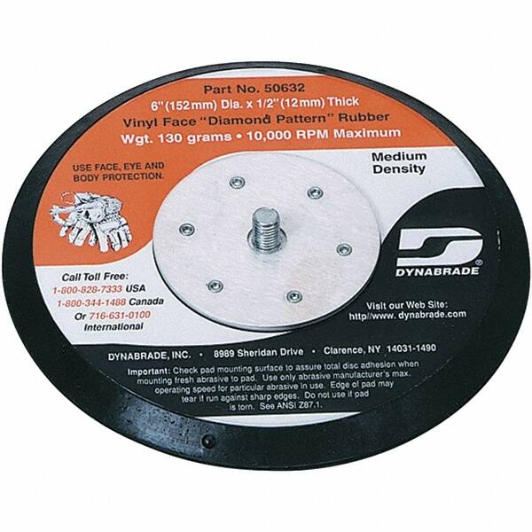 Dynabrade - 6" Diam Adhesive/PSA Disc Backing Pad - Medium Density, 13,000 RPM - Exact Tooling