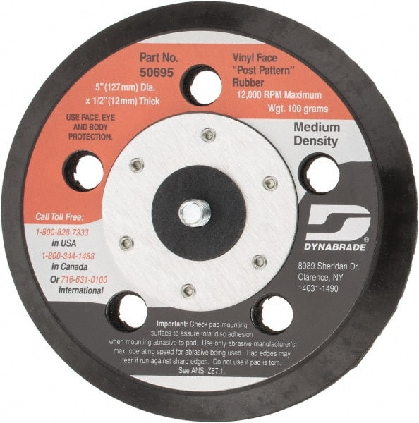 Dynabrade - 5" Diam Adhesive/PSA Disc Backing Pad - Medium Density, 13,000 RPM - Exact Tooling