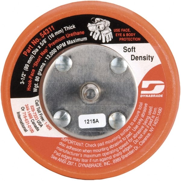 Dynabrade - 3-1/2" Diam Hook & Loop Disc Backing Pad - Soft Density, 13,000 RPM - Exact Tooling