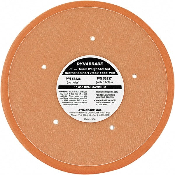 Dynabrade - 8" Diam Hook & Loop Disc Backing Pad - Medium Density, 13,000 RPM - Exact Tooling