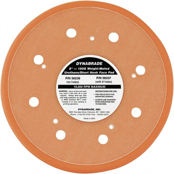 Dynabrade - 8" Diam Hook & Loop Disc Backing Pad - Medium Density, 13,000 RPM - Exact Tooling