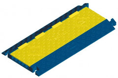 Hubbell Wiring Device-Kellems - 5 Channel, T-Shaped, Drop Over Cable Ramp - 25 Inch Long x 20 Inch Wide x 2.31 Inch High, Yellow and Blue - Exact Tooling