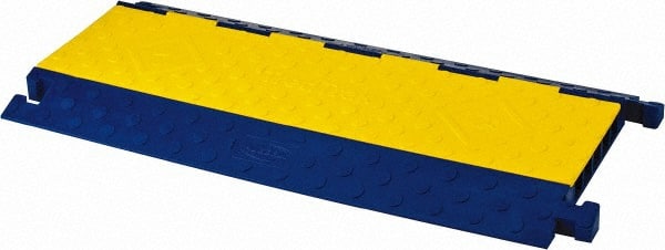 Hubbell Wiring Device-Kellems - 5 Channel, T-Shaped, Drop Over Cable Ramp - 36 Inch Long x 17-1/2 Inch Wide x 1.95 Inch High, Yellow and Blue - Exact Tooling