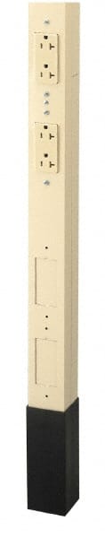 Hubbell Wiring Device-Kellems - 3.1m Long x 2.13 Inch Wide x 2.13 Inch Deep, Aluminum, Electrical Power and Wiring Service Pole - 125 Volts, 20 Amp, Gray, 3 Wires - Exact Tooling