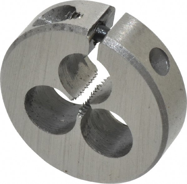 Interstate - #3-48 UNC Thread, 13/16" Outside Diam High Speed Steel Round Die - Right Hand Thread, Adjustable - Exact Tooling