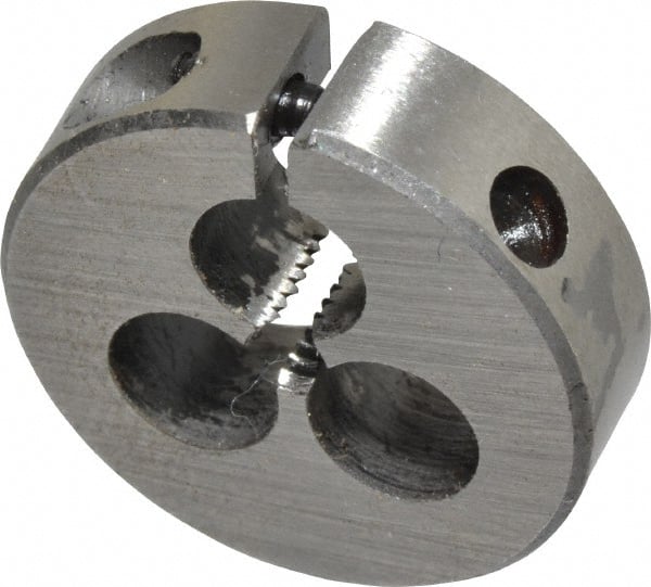 Interstate - #4-36 UNF Thread, 13/16" Outside Diam High Speed Steel Round Die - Right Hand Thread, Adjustable - Exact Tooling