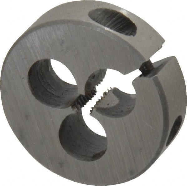 Interstate - #4-40 UNC Thread, 13/16" Outside Diam High Speed Steel Round Die - Right Hand Thread, Adjustable - Exact Tooling