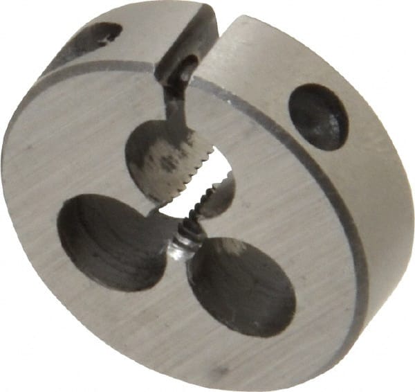 Interstate - #5-40 UNC Thread, 13/16" Outside Diam High Speed Steel Round Die - Right Hand Thread, Adjustable - Exact Tooling