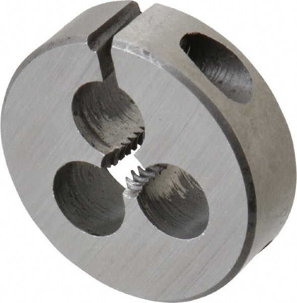 Interstate - #6-32 UNC Thread, 13/16" Outside Diam High Speed Steel Round Die - Right Hand Thread, Adjustable - Exact Tooling