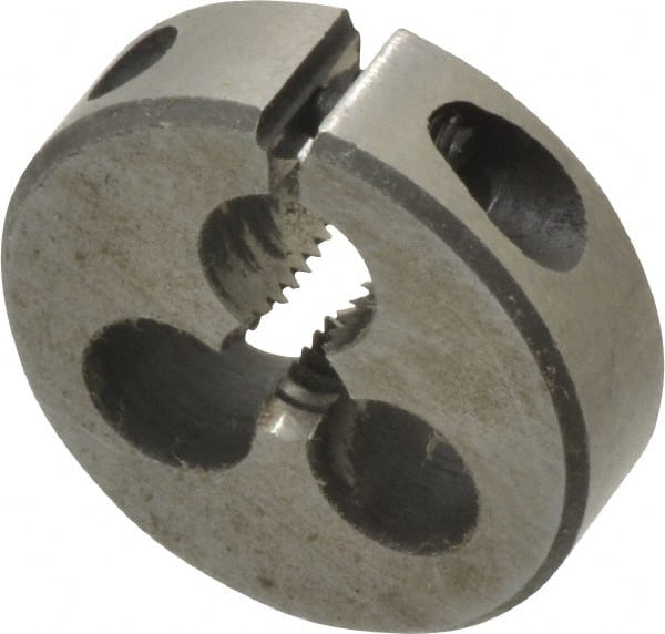 Interstate - #8-32 UNC Thread, 13/16" Outside Diam High Speed Steel Round Die - Right Hand Thread, Adjustable - Exact Tooling