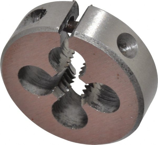 Interstate - #12-28 UNF Thread, 13/16" Outside Diam High Speed Steel Round Die - Right Hand Thread, Adjustable - Exact Tooling