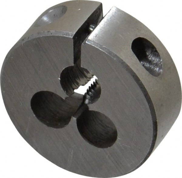 Interstate - #4-36 UNF Thread, 1" Outside Diam High Speed Steel Round Die - Right Hand Thread, Adjustable - Exact Tooling