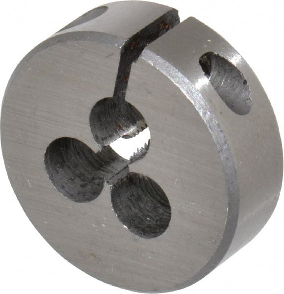 Interstate - #4-40 UNC Thread, 1" Outside Diam High Speed Steel Round Die - Right Hand Thread, Adjustable - Exact Tooling