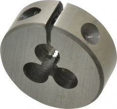 Interstate - #6-32 UNC Thread, 1" Outside Diam High Speed Steel Round Die - Right Hand Thread, Adjustable - Exact Tooling