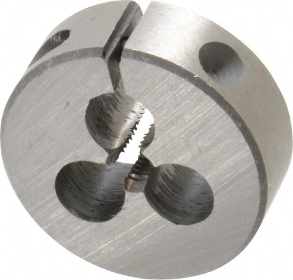 Interstate - #8-36 UNF Thread, 1" Outside Diam High Speed Steel Round Die - Right Hand Thread, Adjustable - Exact Tooling