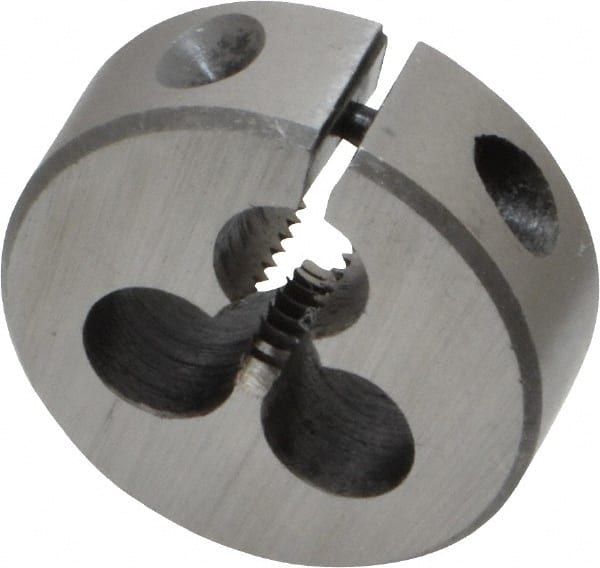 Interstate - #10-24 UNC Thread, 1" Outside Diam High Speed Steel Round Die - Right Hand Thread, Adjustable - Exact Tooling