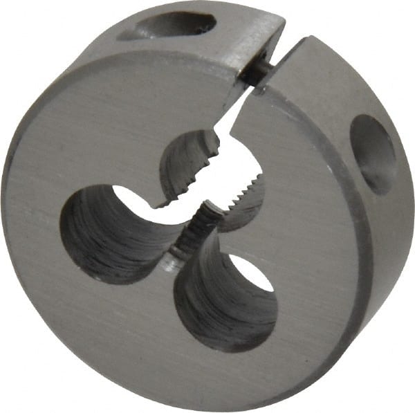 Interstate - #10-32 UNF Thread, 1" Outside Diam High Speed Steel Round Die - Right Hand Thread, Adjustable - Exact Tooling