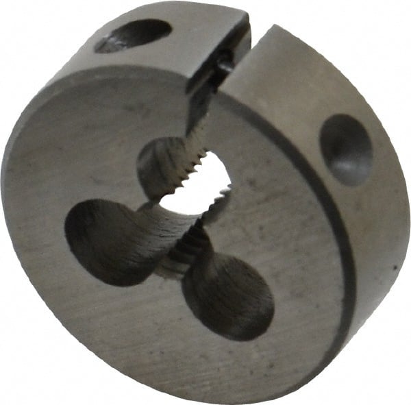 Interstate - #12-28 UNF Thread, 1" Outside Diam High Speed Steel Round Die - Right Hand Thread, Adjustable - Exact Tooling