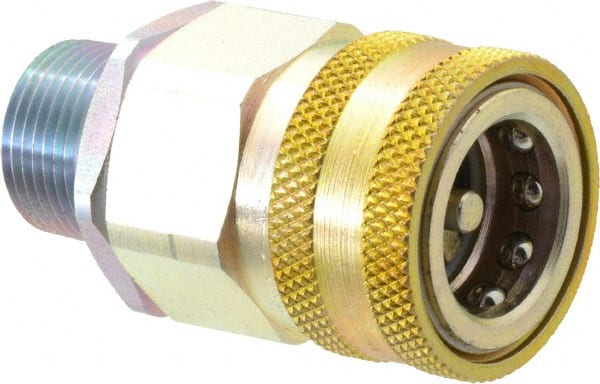 Parker - 3/4 Thread Steel Hydraulic Hose MPT Fitting - 3,500 psi - Exact Tooling