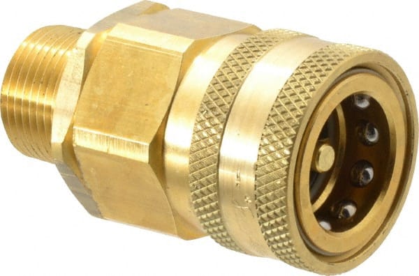 Parker - 3/4 Thread Brass Hydraulic Hose MPT Fitting - 2,000 psi - Exact Tooling