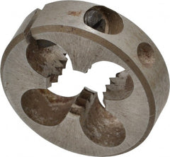 Interstate - 5/16-18 UNC Thread, 13/16" Outside Diam High Speed Steel Round Die - Right Hand Thread, Adjustable - Exact Tooling