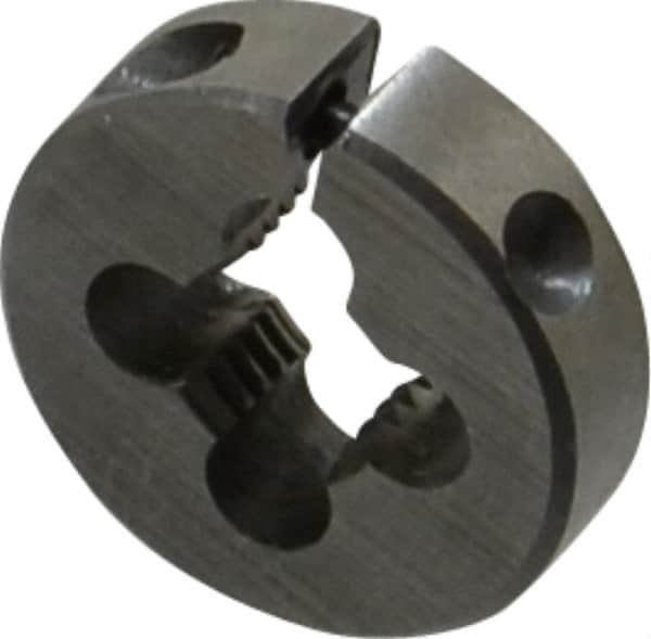 Interstate - 5/16-24 UNF Thread, 13/16" Outside Diam High Speed Steel Round Die - Right Hand Thread, Adjustable - Exact Tooling