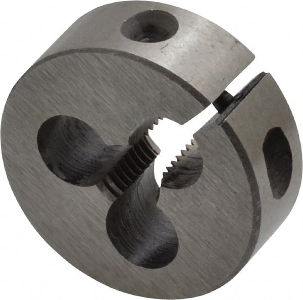 Interstate - 1/4-28 UNF Thread, 1" Outside Diam High Speed Steel Round Die - Right Hand Thread, Adjustable - Exact Tooling