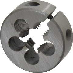 Interstate - 3/8-16 UNC Thread, 1" Outside Diam High Speed Steel Round Die - Right Hand Thread, Adjustable - Exact Tooling