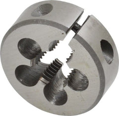 Interstate - 3/8-24 UNF Thread, 1" Outside Diam High Speed Steel Round Die - Right Hand Thread, Adjustable - Exact Tooling